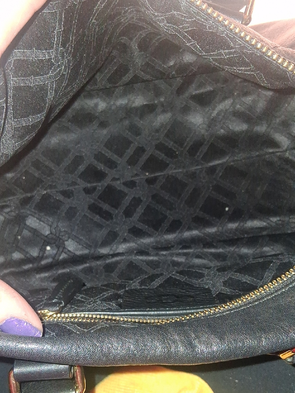 UGG Black Leather Satchel with Tassel and Gold Hardware - Picture 5 of 5